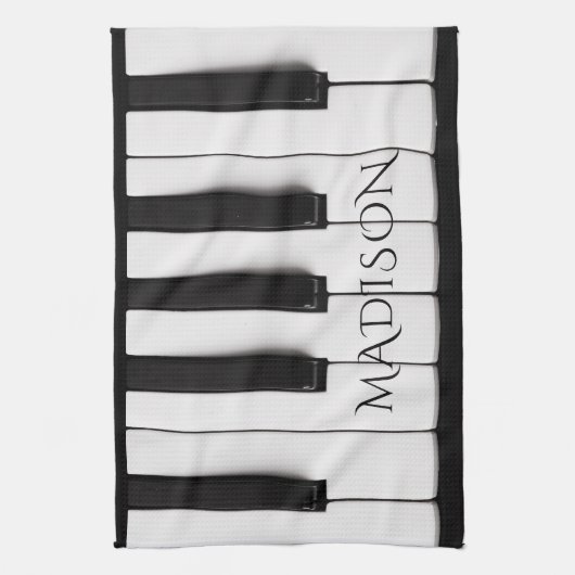 Piano Keys aangepaste naam keukenhanddoek (Verticaal)