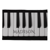 Piano Keys, aangepaste naam pillowcase Kussensloop (Achterkant)