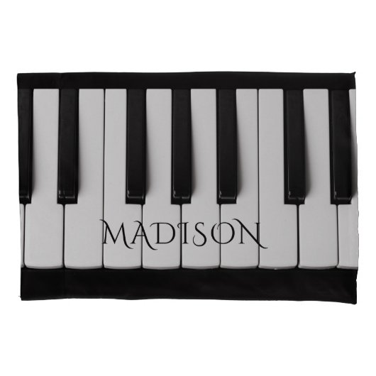 Piano Keys, aangepaste naam pillowcase Kussensloop (Voorkant)