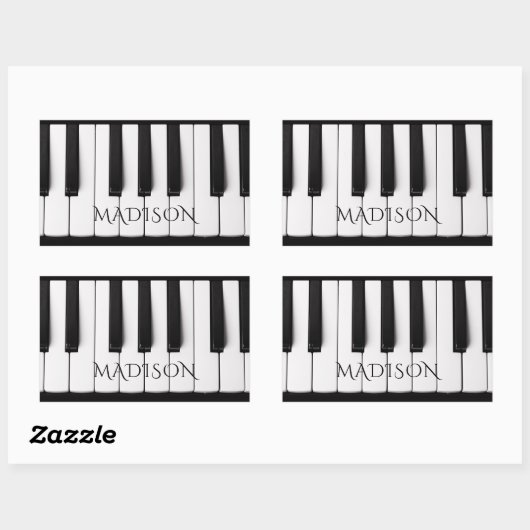 Piano Keys aangepaste naam stickers (Vel)