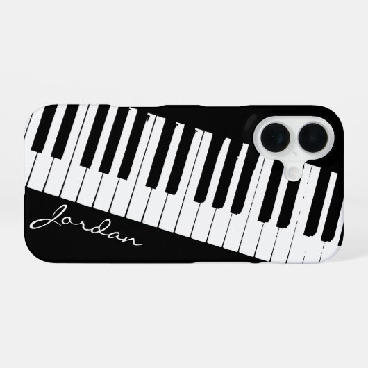 Piano Keys | Angled | Customizable iPhone 16 Hoesje (Achterkant horizontaal)