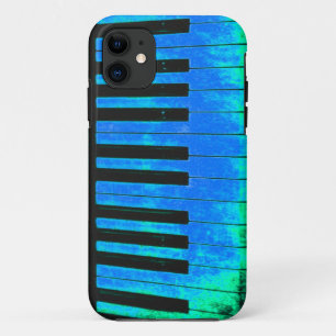 Piano Keys Black en Blue Beauful en ARTISTIC Case-Mate iPhone Case