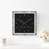Piano Keys Black en White Funny Vierkante Klok (Huis)