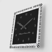 Piano Keys Black en White Funny Vierkante Klok (Hoek)