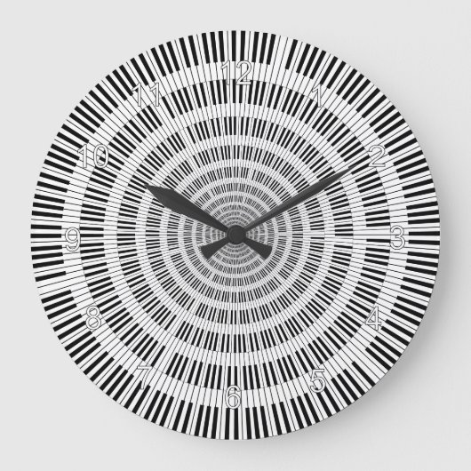 Piano Keys Black en White Grote Klok (Voorkant)