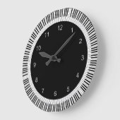 Piano Keys Black en White Grote Klok (Hoek)