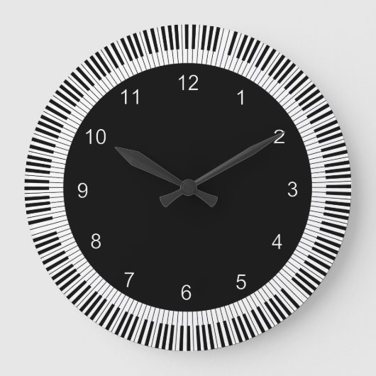 Piano Keys Black en White Grote Klok (Voorkant)