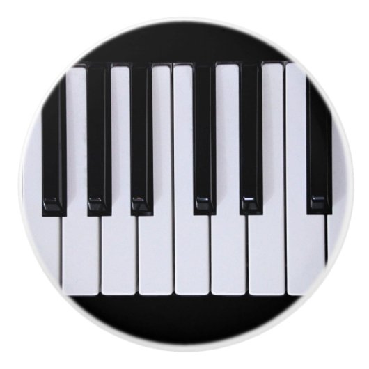 Piano Keys Black en White Keramische Knop (Voorkant)