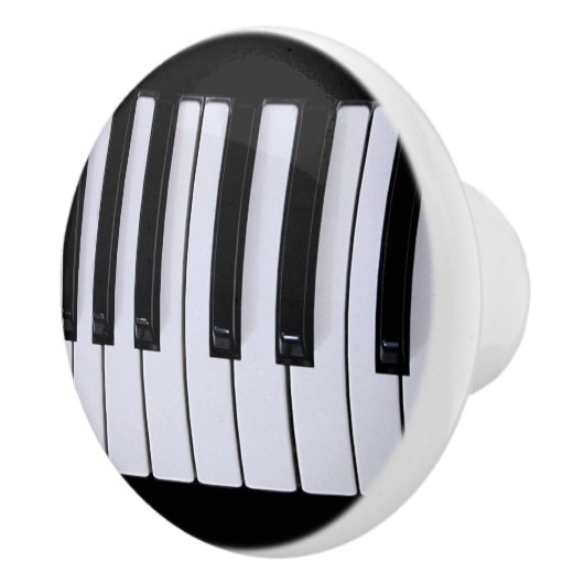 Piano Keys Black en White Keramische Knop (Rechts)