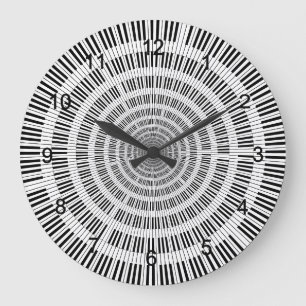 Piano Keys Black en White Large Clock Grote Klok