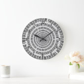 Piano Keys Black en White Large Clock Grote Klok (Huis)
