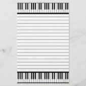 Piano Keys Black en White Pattern Briefpapier (Voorkant)