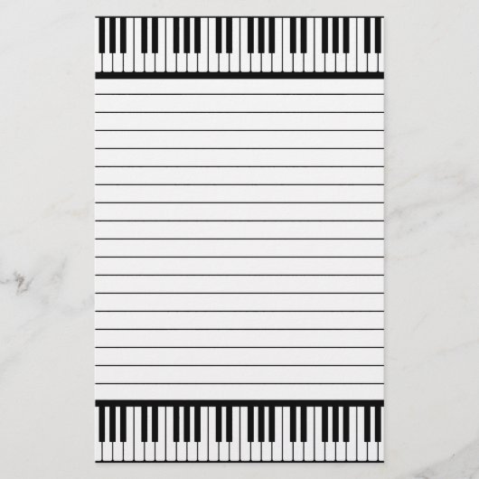 Piano Keys Black en White Pattern Briefpapier (Voorkant)