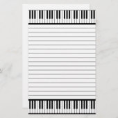 Piano Keys Black en White Pattern Briefpapier (Voorkant / Achterkant)
