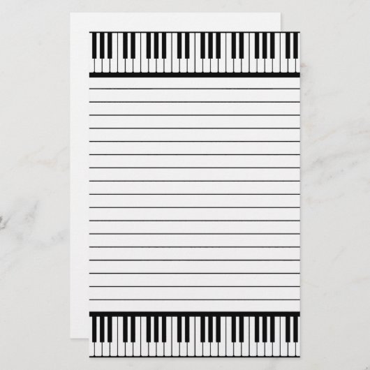 Piano Keys Black en White Pattern Briefpapier (Voorkant / Achterkant)