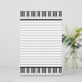 Piano Keys Black en White Pattern Briefpapier (Staand voorkant)