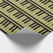 Piano Keys Black met blaasmuziekpatroon Cadeaupapier (Hoek)