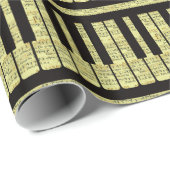 Piano Keys Black met blaasmuziekpatroon Cadeaupapier (Rol Hoek)