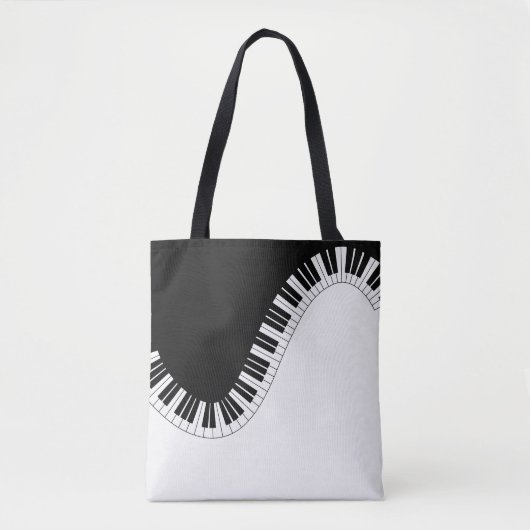 Piano Keys Black & White Design Canvas tas (Voorkant)