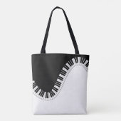 Piano Keys Black & White Design Canvas tas (Achterkant)