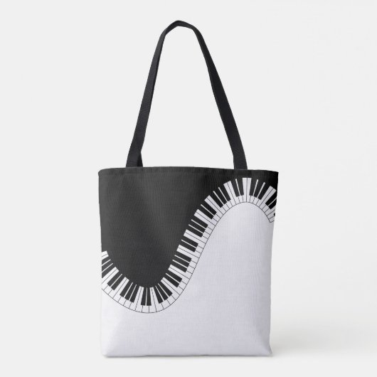 Piano Keys Black & White Design Canvas tas (Achterkant)
