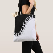 Piano Keys Black & White Design Canvas tas (Dichtbij)
