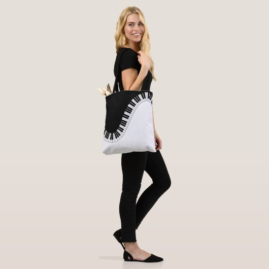 Piano Keys Black & White Design Canvas tas (Op model)