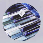 Piano Keys Blue Modern Music Lover Persoonlijk Ronde Button 7,6 Cm