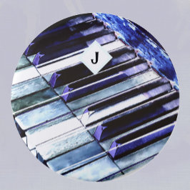 Piano Keys Blue Modern Music Lover Persoonlijk Ronde Button 7,6 Cm