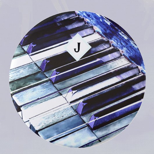 Piano Keys Blue Modern Music Lover Persoonlijk Ronde Button 7,6 Cm