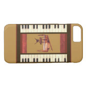 Piano Keys Border Antiek Piano iPhone 7 hoesje (Achterkant (Horizontaal))