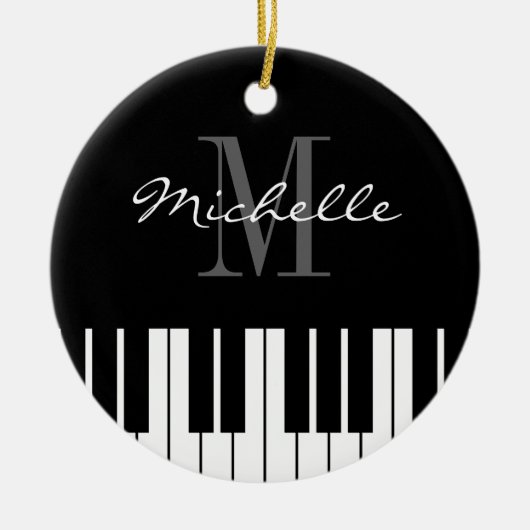 Piano keys Christmas tree ornament for pianist (Voorkant)