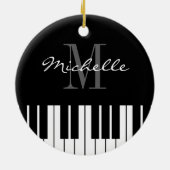 Piano keys Christmas tree ornament for pianist (Achterkant)