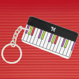 Piano Keys Colorful Music Bright Aangepast monogra Sleutelhanger