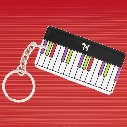 Piano Keys Colorful Music Bright Aangepast monogra Sleutelhanger