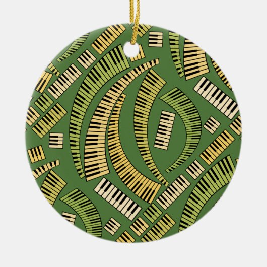 Piano Keys Curved Ceramic Ornament (Voorkant)