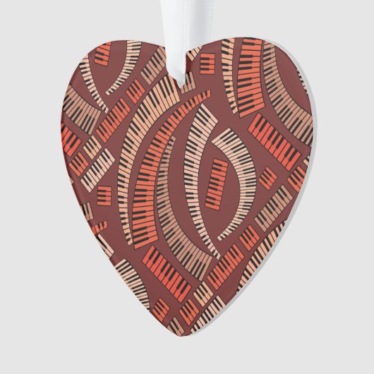 Piano Keys Curved Ceramic Ornament (voorkant)