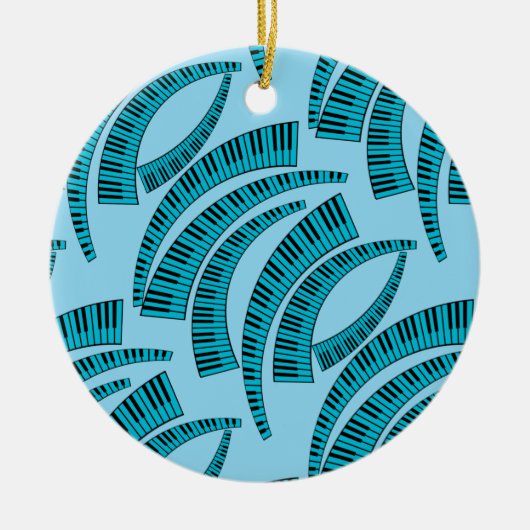 Piano Keys Curved Ceramic Ornament (Voorkant)