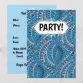 Piano Keys Curved Invitation Kaart (Voorkant / Achterkant)