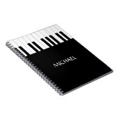 PIANO KEYS DESIGN NAAM MUZIEKLIEFHEBBER NOTITIEBOEK (Rechterzijde)