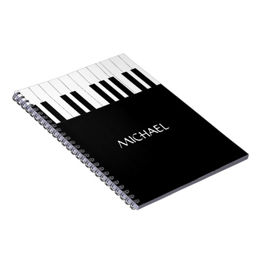 PIANO KEYS DESIGN NAAM MUZIEKLIEFHEBBER NOTITIEBOEK (Rechterzijde)