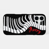 Piano Keys | Distorted | Customizable iPhone 16 Hoesje (Achterkant horizontaal)