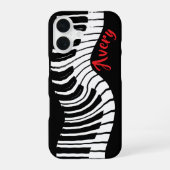 Piano Keys | Distorted | Customizable iPhone 16 Hoesje (Achterkant)