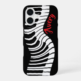 Piano Keys | Distorted | Customizable iPhone 16 Hoesje