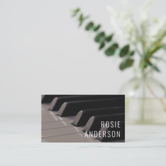 Piano Keys Eenvoudige Minimalistische Professionee Visitekaartje (Staand voorkant)