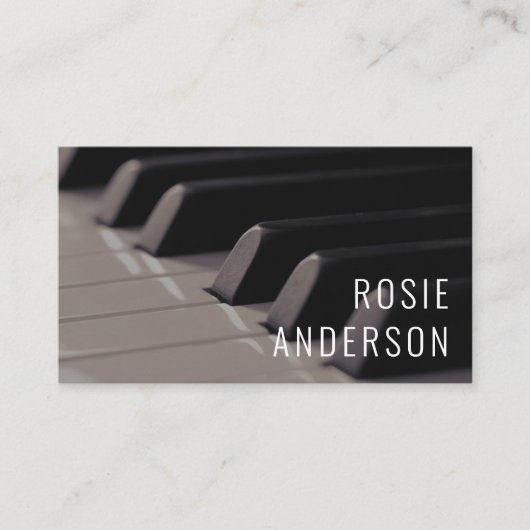 Piano Keys Eenvoudige Minimalistische Professionee Visitekaartje (Voorkant)