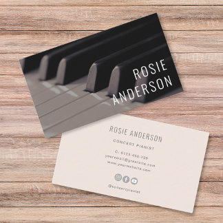 Piano Keys Eenvoudige Minimalistische Professionee Visitekaartje