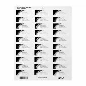 Piano Keys Eigen adreslabel Etiket (Full Sheet)