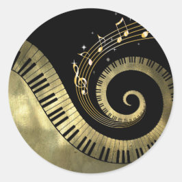 Piano Keys en Gold Muzieknoten gouden stickers