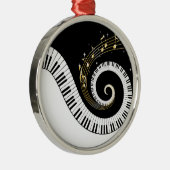 Piano Keys en Gold Muzieknoten Ornament (Rechts)